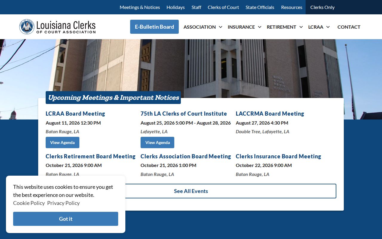 Louisiana court clerks association and parish clerk directory