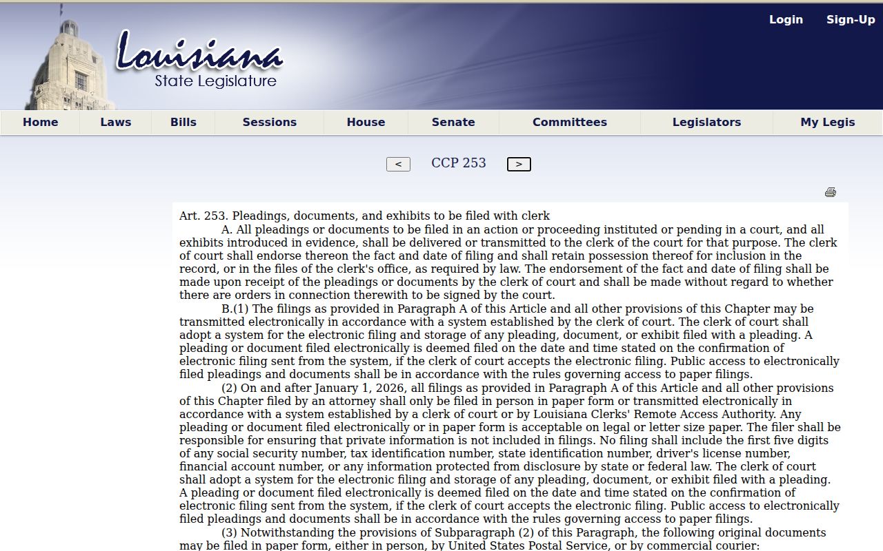 Louisiana succession filing and privacy record rules