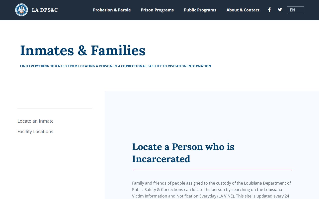 Louisiana inmate and court records custody resource