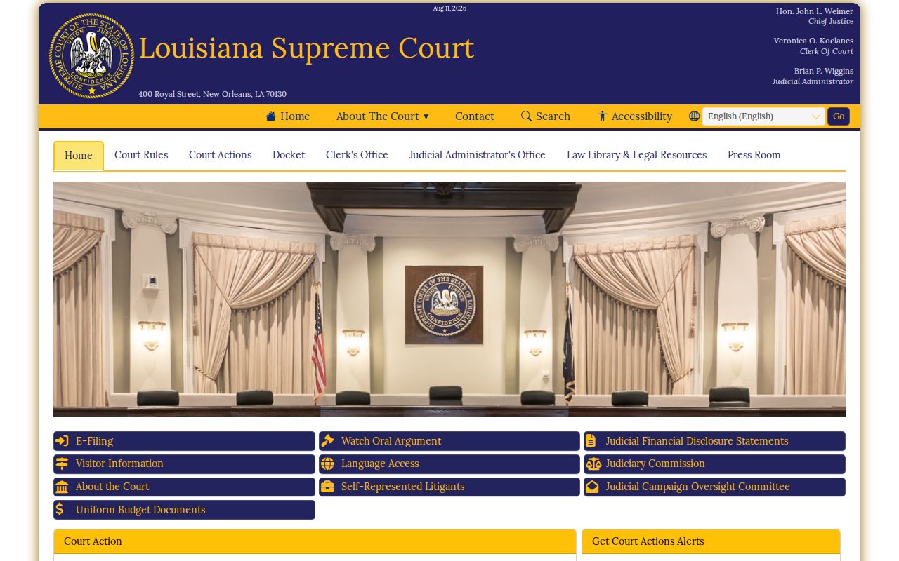 Louisiana Supreme Court records and judiciary resources