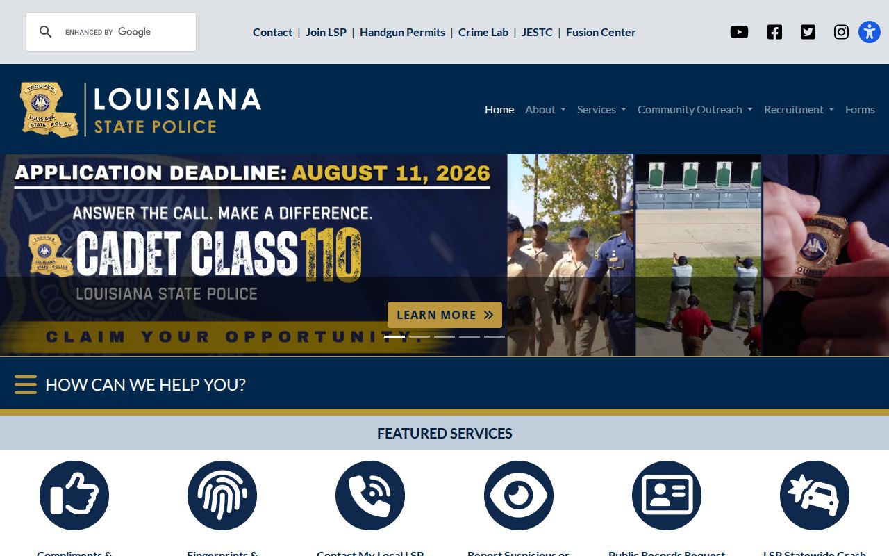 Louisiana official public registry distinct from warrant records
